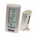 Die-Cast Metal Desk Alarm Clock w/ Thermometer